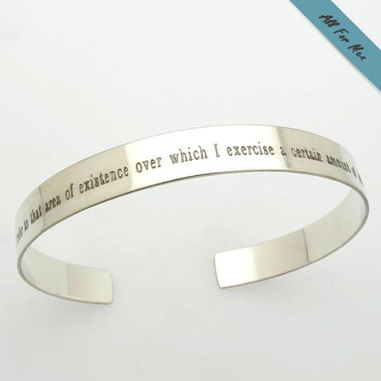 Anniversary Gift, Engraved Cuff Bracelet for Men, Personalized Gift Inside Engraving