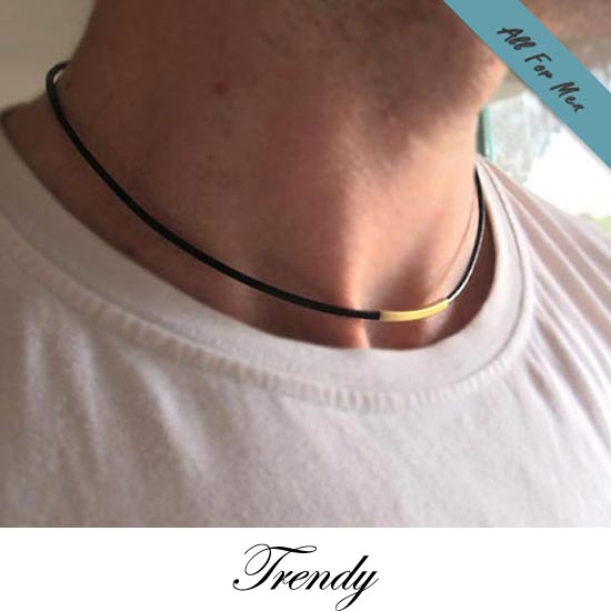 Elegant Choker Necklace for Men with / Silver tube / Mens Jewelry – All-For-Men