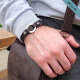 Custom Mens Leather Bracelets -  Leather Cuff for Him